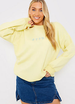 In The Style x Jac Jossa Lemon Sunflower Embroidered Sweatshirt