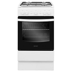 Indesit Single 50cm Gas Cooker IS5G1KMW/U - White - A Rated