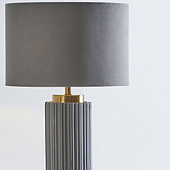 Ionic Grey Textured Ceramic & Gold Metal Table Lamp