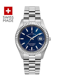 Jacques du Manoir Swiss Made Unisex Inspiration Business Silver Stainless Steel Bracelet Watch