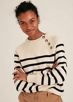 Joules Agnes Cream Navy Striped Jumper