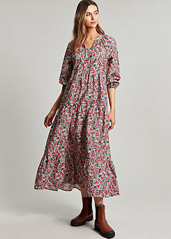 Joules Melody Tiered Scallop Frill Neck Dress