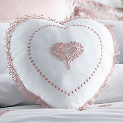 Kaleidoscope Aubrey Embroidered Vintage Heart Filled Cushion