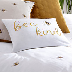 Kaleidoscope Bee Kind Embroidered Filled Boudoir Cushion