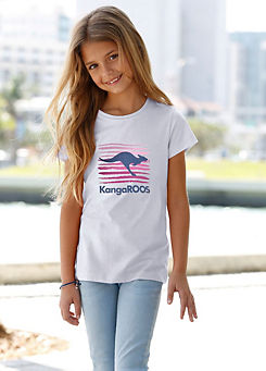 Kangaroos Kids Logo Print T-Shirt
