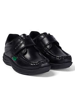 Kickers Infant Boys Reasan Strap Black Leather Shoes