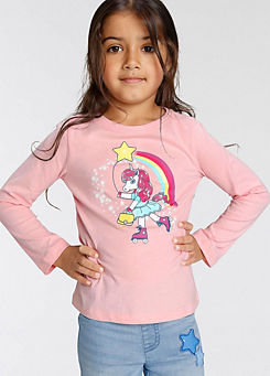 Kidsworld Unicorn Print Long Sleeve Jersey Top
