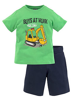 Kidsworld ’Boys at Work’ Kids T-Shirt & Shorts Set