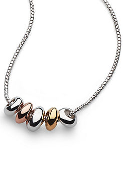 Kit Heath Rhodium Plated Sterling Silver and 18ct Gold Plate Coast Tumble Necklace - 18’’