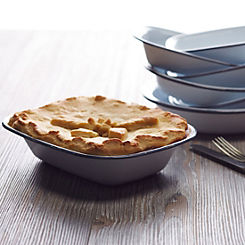 KitchenCraft Living Nostalgia Enamel Oblong 22cm Pie Dish