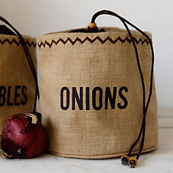 KitchenCraft Natural Elements Hessian Onion Preserving Bag with Blackout Lining