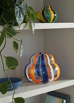 LSA Blue/Orange/White Folk Vase