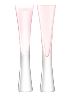 LSA Moya Champagne Set of 2 Blush Hand Painted 170ml Flute Glasses