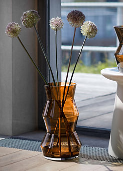 LSA Sculptured Vase/Lantern - Cognac