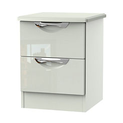 Lambeth Assembled Gloss 2 Drawer Bedside Table