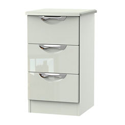 Lambeth Assembled Gloss 3 Drawer Bedside Table