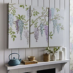 Laura Ashley Wisteria Garden Embroidered Floral Printed Canvas