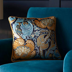 Laurence Llewelyn-Bowen Ochre & Blue Down the Dilly 43 x 43cm Filled Cushion