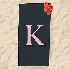 Lister Cartwright Personalised Pink Initial Beach Towel