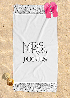 Lister Cartwright Personalised ’Mrs’ Wedding Beach Towel