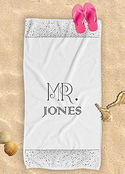 Lister Cartwright Personalised ’Mr’ Wedding Beach Towel