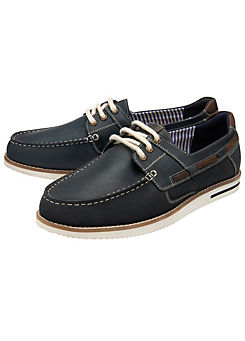 Lotus Mens Aldon Navy Leather Casual Shoes
