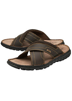 Lotus Mens Mikey Brown Leather Sandals