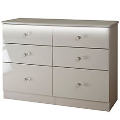 Lumiere Assembled High Gloss LED 3+3 Chest of Drawers