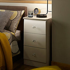 Lumiere Assembled High Gloss LED 3 Drawer Bedside Table