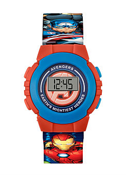 Marvel Avengers Red & Blue Character Print Digital Watch