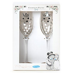Me to You Tatty Teddy Mr & Mrs Champagne Glasses