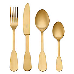 Mikasa Soho Gold 16 Piece Stainless Steel Cutlery Set