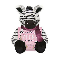 Milton & Drew Snuggly Zebra Print Plush Toy with Heatable Insert in Gift Box
