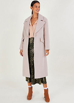 Monsoon Jenny Brushed Wool Smart Coat with Recycled Polyester