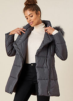 ladies grey padded coat