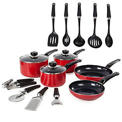 Morphy Richards Equip 14 Piece Cookware Set - Red