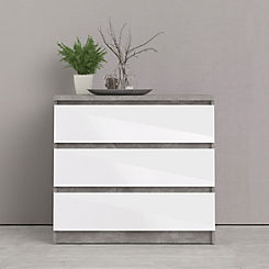 Naia Concrete Chest of 3 Drawers
