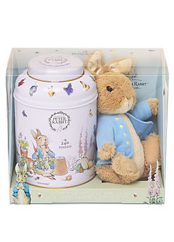 New English Teas Peter Rabbit Gift Set With Tea Caddy And Plush Toy