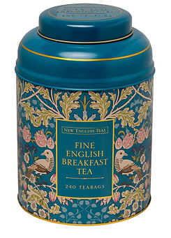 New English Teas Song Thrush & Berries Deluxe Tea Caddy - Teal