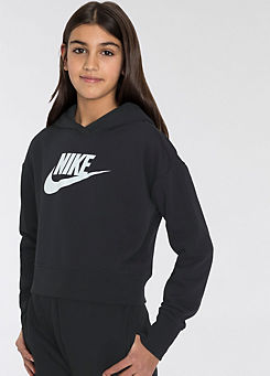Nike Kids Cropped Logo Print Hooded Sweatshirt