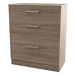 Norfolk Ready Assembled 3 Drawer Deep Chest of Drawers