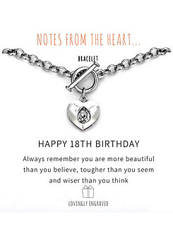 Notes From The Heart Happy 18th Birthday Bracelet