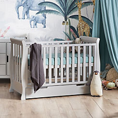 OBaby Stamford Grey Mini Cot Bed with Drawer