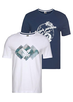 OCEAN Sportswear Pack of 2 Printed T-Shirt