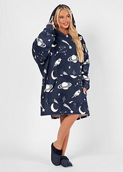 Online Home Shop Celestial Printed Hoodie Blanket