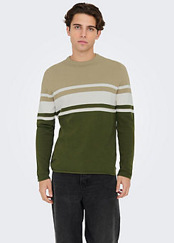 Only & Sons Striped Round Neck Sweater
