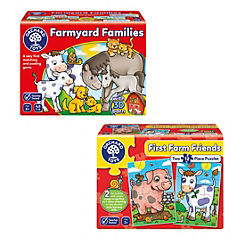 Orhcard Toys Duo: Farmyard Families Game & First Farm Friends Jigsaw