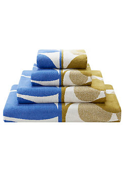 Orla Kiely Blue Stem Bloom Cotton Towel Range