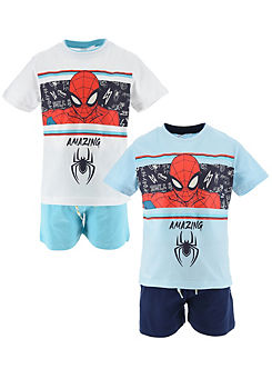 Pack of 2 Amazing Spider Man Kids T-Shirt & Shorts Set