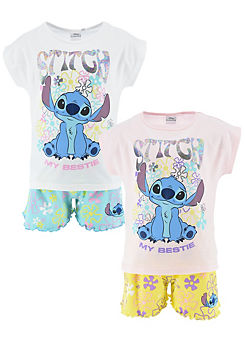 Pack of 2 Lilo & Stitch My Bestie Kids T-Shirt & Shorts Set